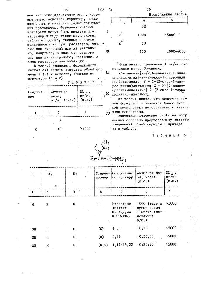 Способ получения производных пирролидина в виде смеси диастереоизомеров или их оптически активных антиподов или их кислотно-аддитивных солей (патент 1281172)