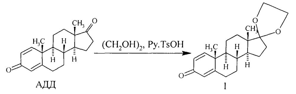 Способ получения 17,17-этилендиоксиандроста-1,4-диен-3-она (патент 2639147)