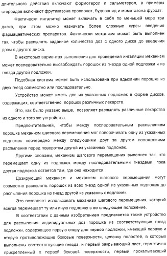 Устройство для распыления индивидуальных доз порошка из соответствующих гнезд подложки (варианты) (патент 2322271)