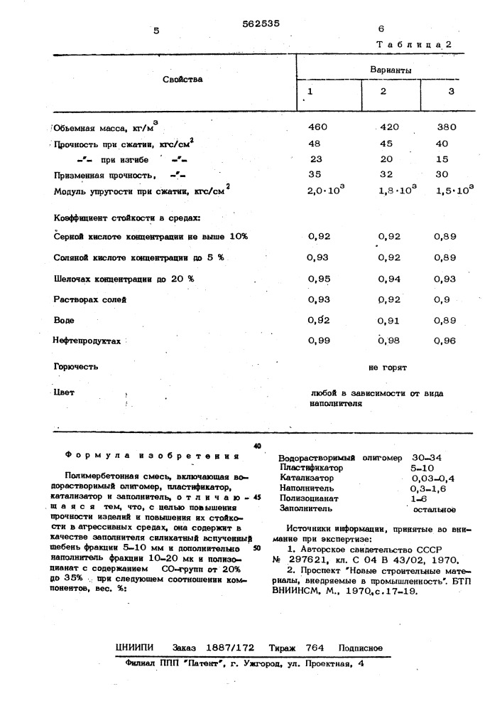 Полимербетонная смесь (патент 562535)