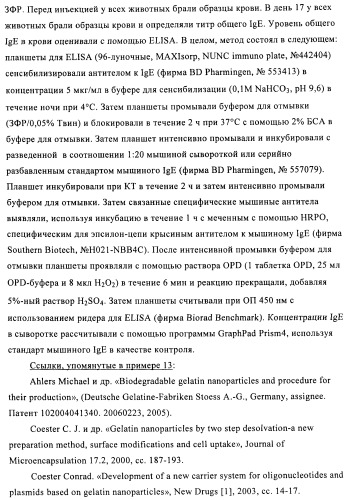 Упакованные иммуностимулирующей нуклеиновой кислотой частицы, предназначенные для лечения гиперчувствительности (патент 2451523)