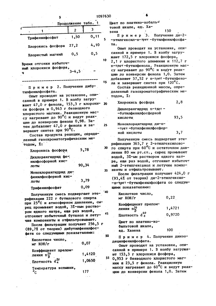 Способ получения диалкиларилфосфатов (патент 1097630)