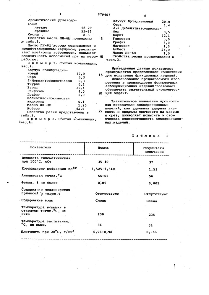 Композиция для получения фрикционных изделий (патент 979407)