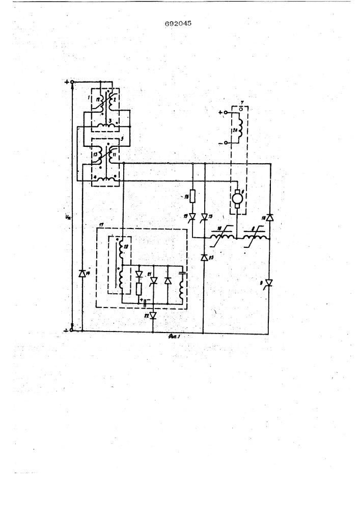 Тиристорный импульсный преобразователь для управления двигателем постоянного тока (патент 692045)