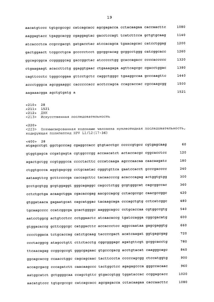 Химерная частица hpv (патент 2642287)