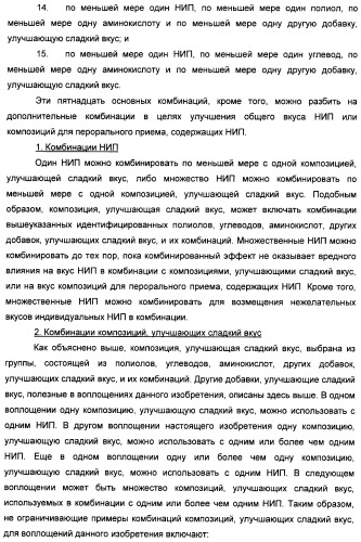 Композиции натурального интенсивного подсластителя с улучшенным временным параметром и(или) корригирующим параметром, способы их приготовления и их применения (патент 2459434)