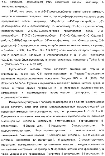 Мотивы последовательности рнк в контексте определенных межнуклеотидных связей, индуцирующие специфические иммуномодулирующие профили (патент 2435851)