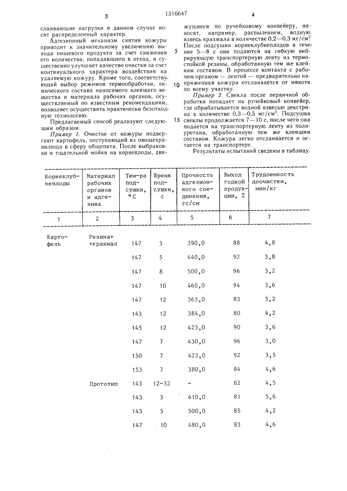 Способ очистки корнеклубнеплодов от кожуры (патент 1316647)