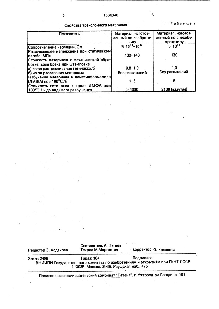 Способ изготовления трехслойного материала (патент 1666348)