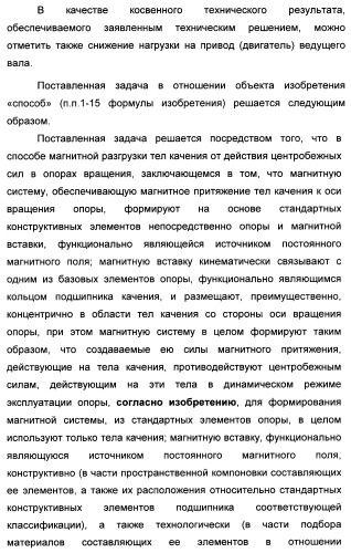 Способ магнитной разгрузки тел качения от действия центробежных сил в опорах вращения и опора вращения для его осуществления (варианты) (патент 2348839)