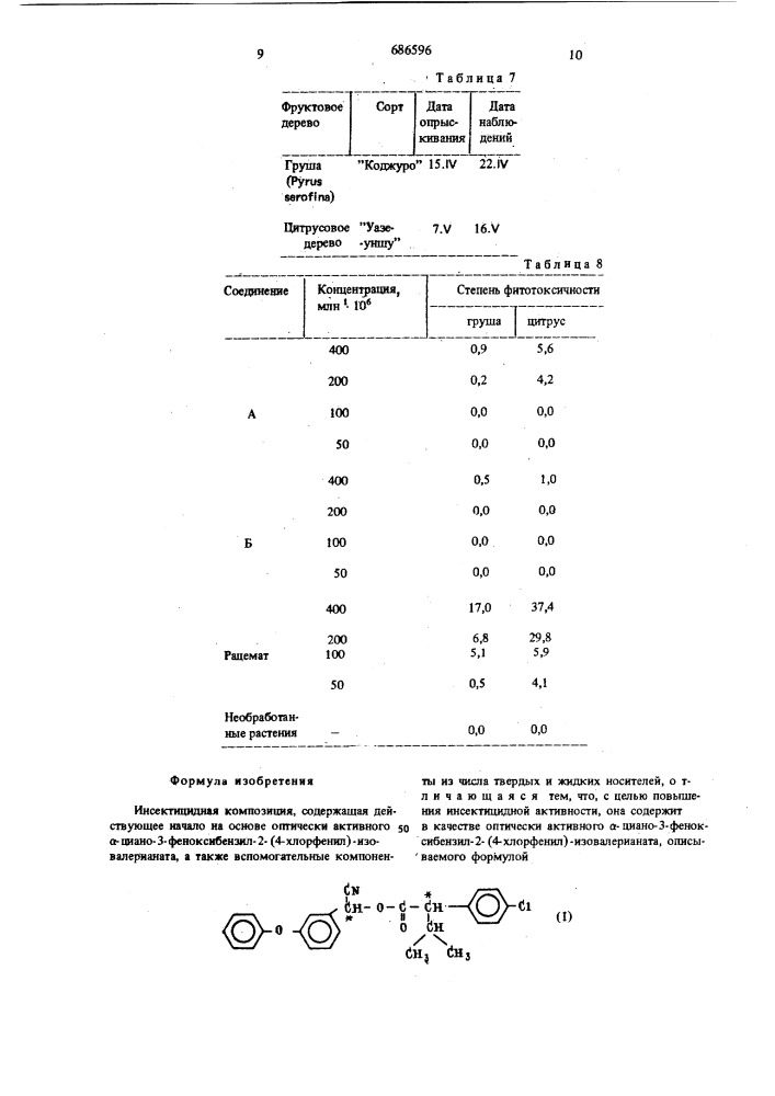 Инсектицидная композиция (патент 686596)