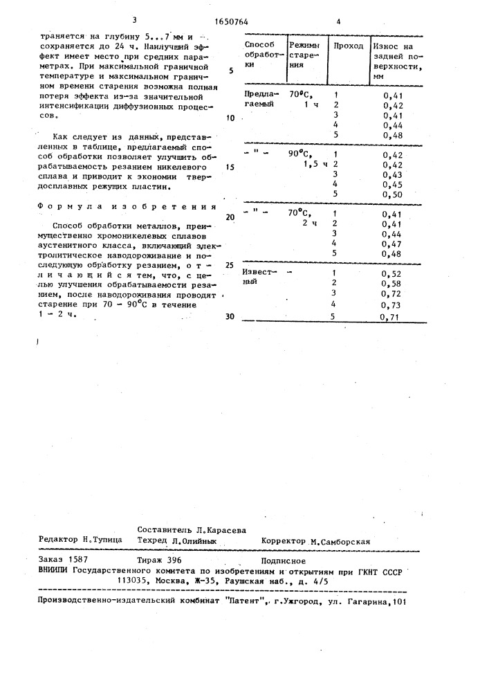 Способ обработки металлов (патент 1650764)