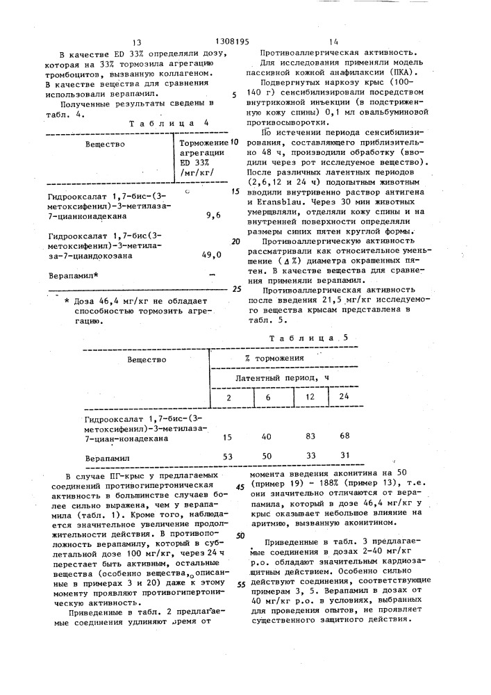 Способ получения производных омега-циано-1,омега- дифенилазаалканов или их оксалатов,гидрохлоридов, амидосульфонатов (патент 1308195)