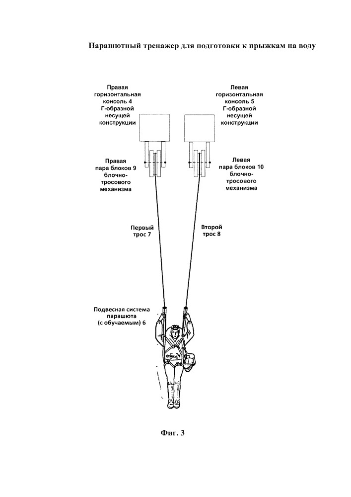 Парашютный тренажер для подготовки к прыжкам на воду (патент 2655230)