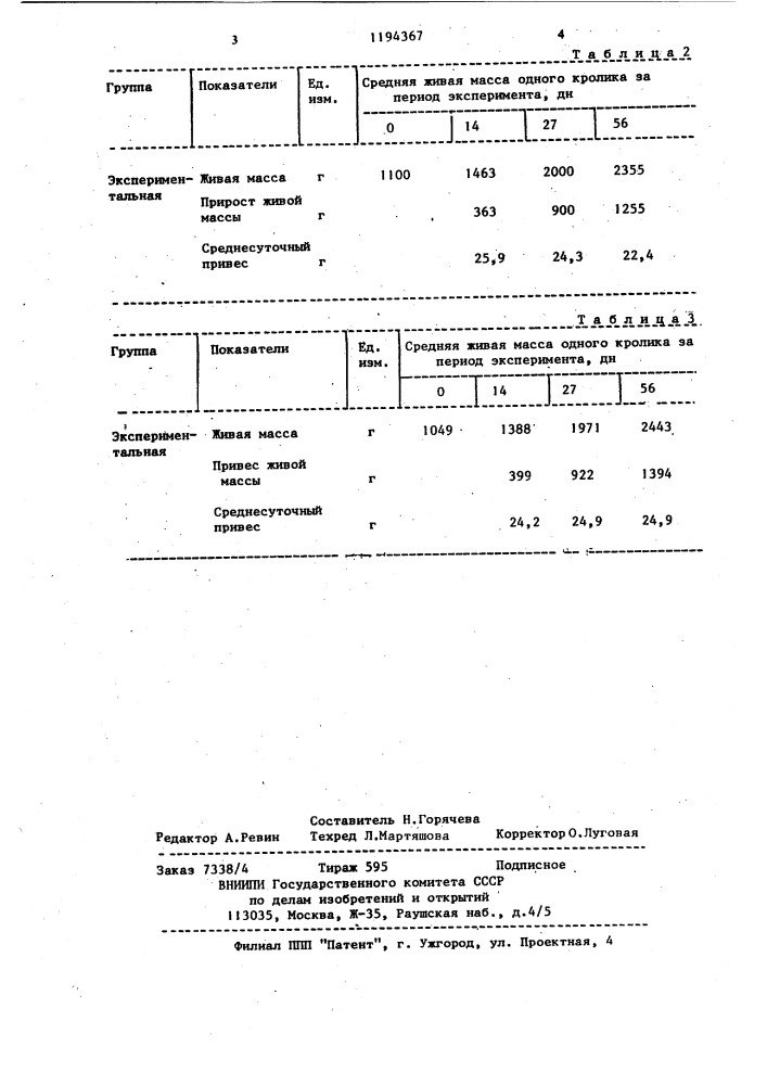 Кормовая добавка (патент 1194367)