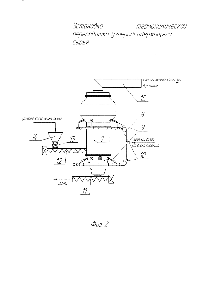 Установка термохимической переработки углеродсодержащего сырья (патент 2632812)