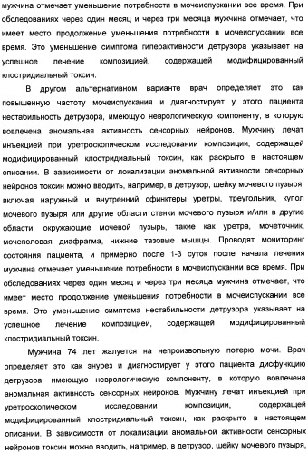 Способы лечения мочеполовых-неврологических расстройств с использованием модифицированных клостридиальных токсинов (патент 2491086)