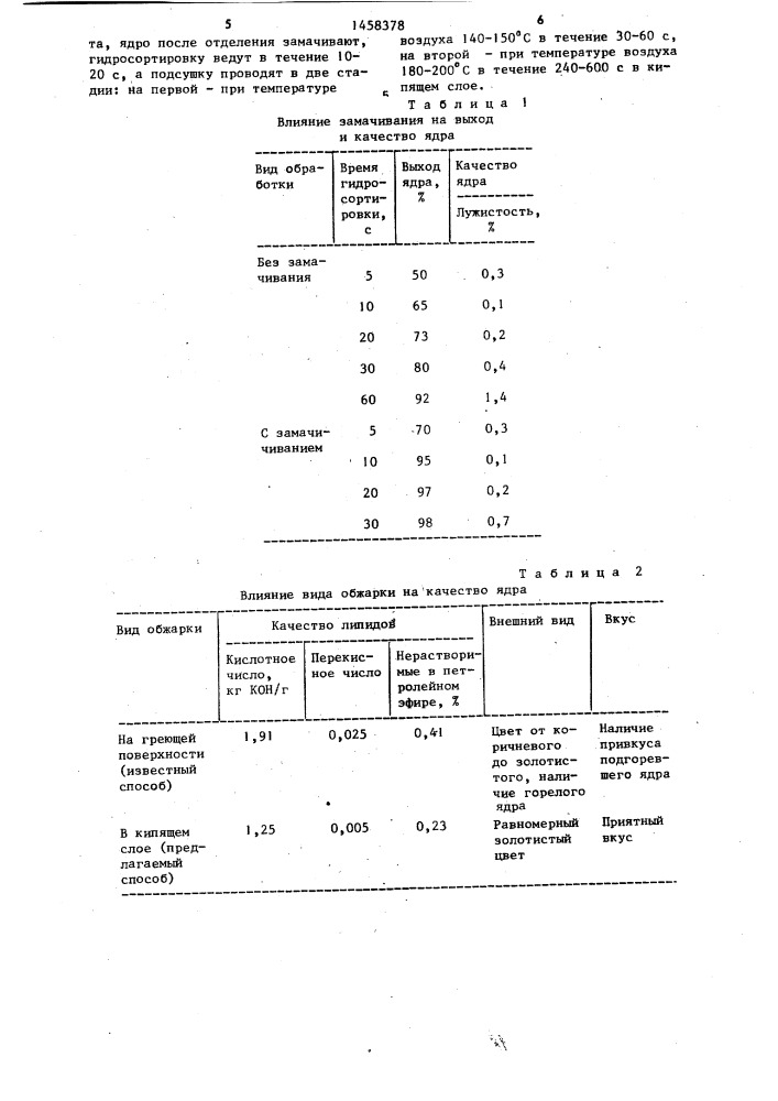 Способ получения ядра масличных культур (патент 1458378)