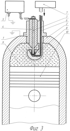 Способ смесеобразования и воспламенения рабочей смеси двигателя внутреннего сгорания (патент 2397339)