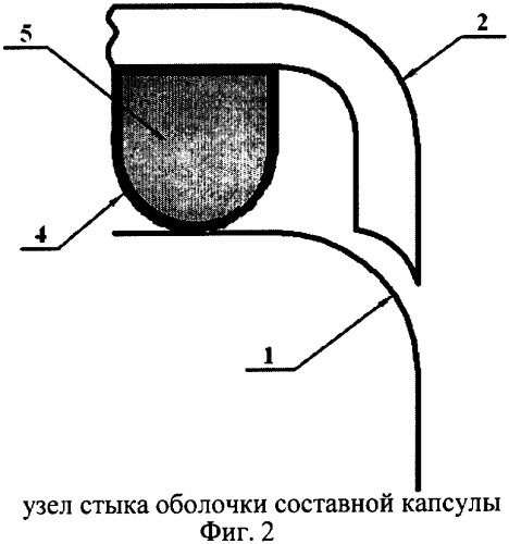 Узел стыка элементов оболочки составной капсулы (варианты) (патент 2321932)