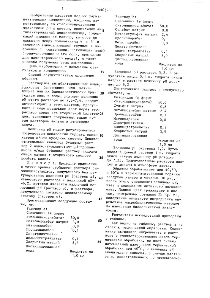 Способ стабилизации антибактериальной фармацевтической композиции (патент 1440328)