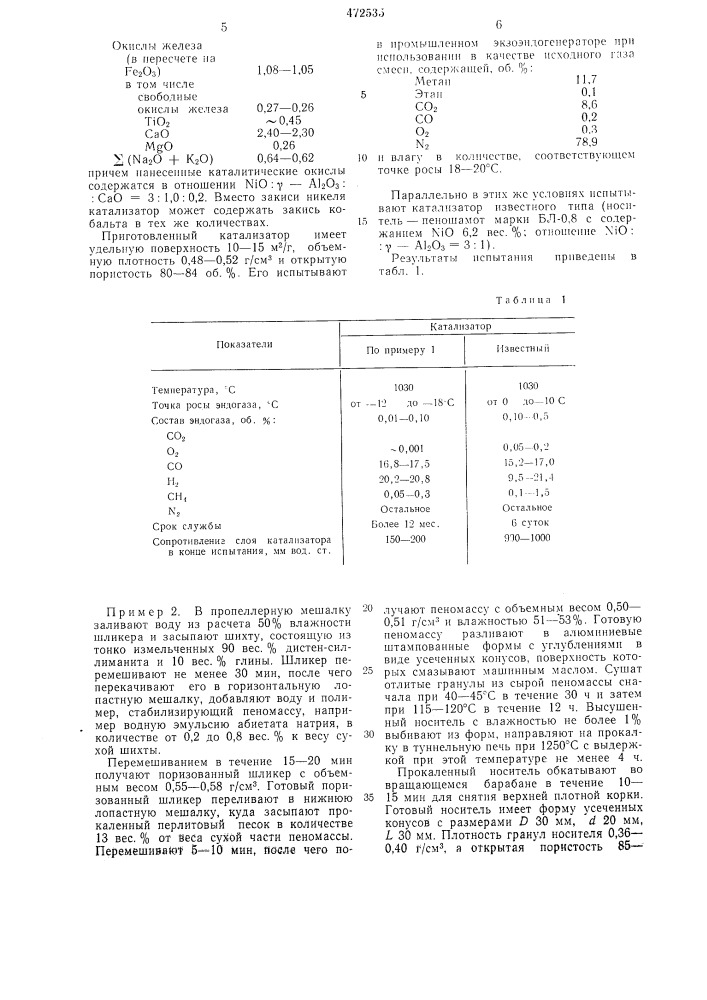 Катализатор для получения контролируемых атмосфер (патент 472535)