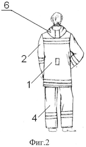 Костюм боевой одежды спасателей, действующих в условиях горящих объектов при наличии летящих и падающих предметов разрушающегося объекта и при радиоактивном излучении (патент 2538462)