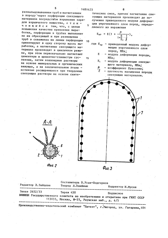 Способ крепления горных выработок (патент 1481425)