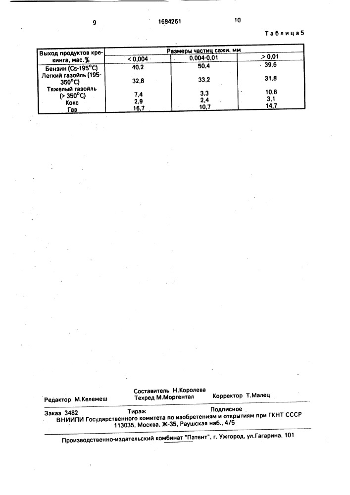 Способ переработки вакуумного газойля (патент 1684261)