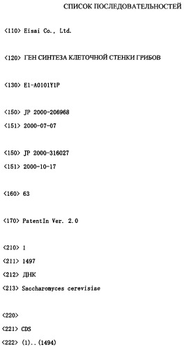 Ген синтеза клеточной стенки грибков (патент 2286387)