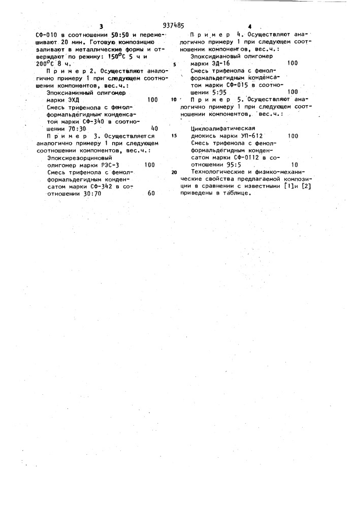 Эпоксидная композиция (патент 937485)