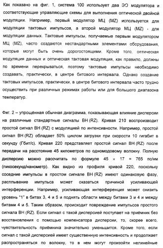 Система и способ для создания оптических сигналов с возвратом к нулю и дифференциальным двухфазным смещением (патент 2372725)