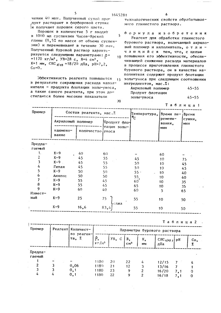 Реагент для обработки глинистого бурового раствора (патент 1645281)