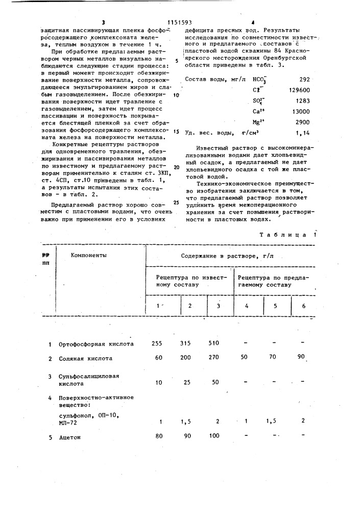 Раствор для одновременного обезжиривания,травления и пассивирования металлов (патент 1151593)