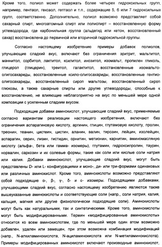 Композиции подсластителя, обладающие повышенной степенью сладости и улучшенными временными и/или вкусовыми характеристиками (патент 2459435)