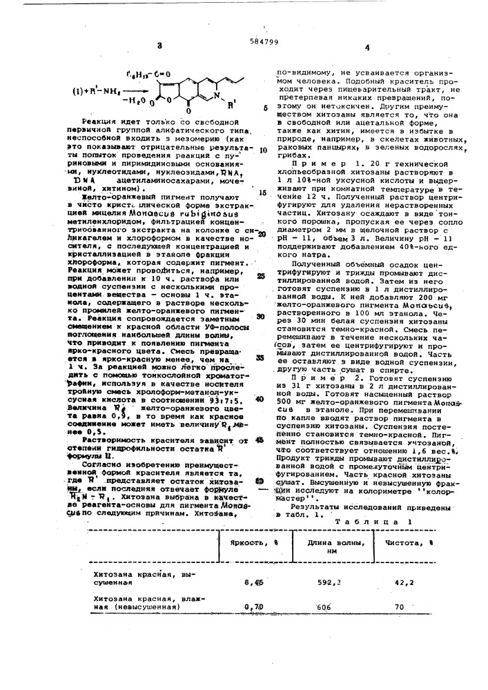 Способ получения красного пищевого красителя (патент 584799)
