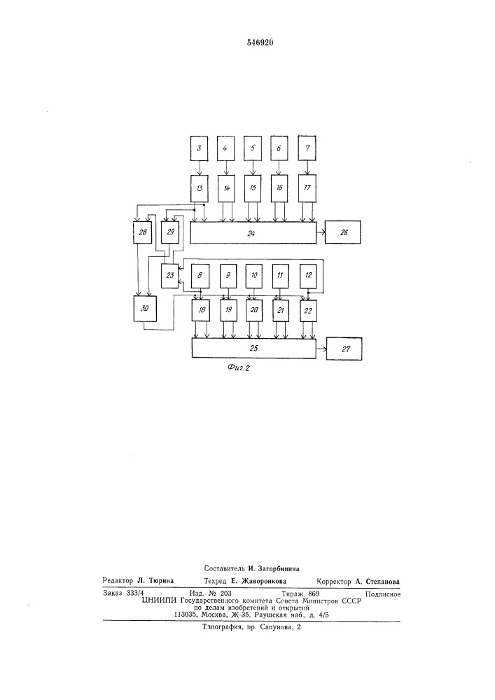 Преобразователь угловых перемещений в код (патент 546920)