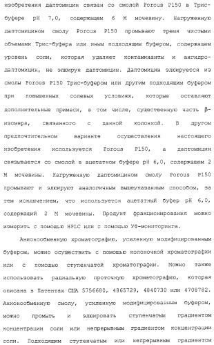 Способ очистки липопептида (варианты), антибиотическая композиция на основе очищенного липопептида (варианты) (патент 2311460)