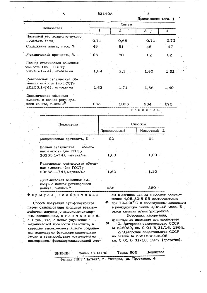 Способ получения сульфокатионита (патент 821405)