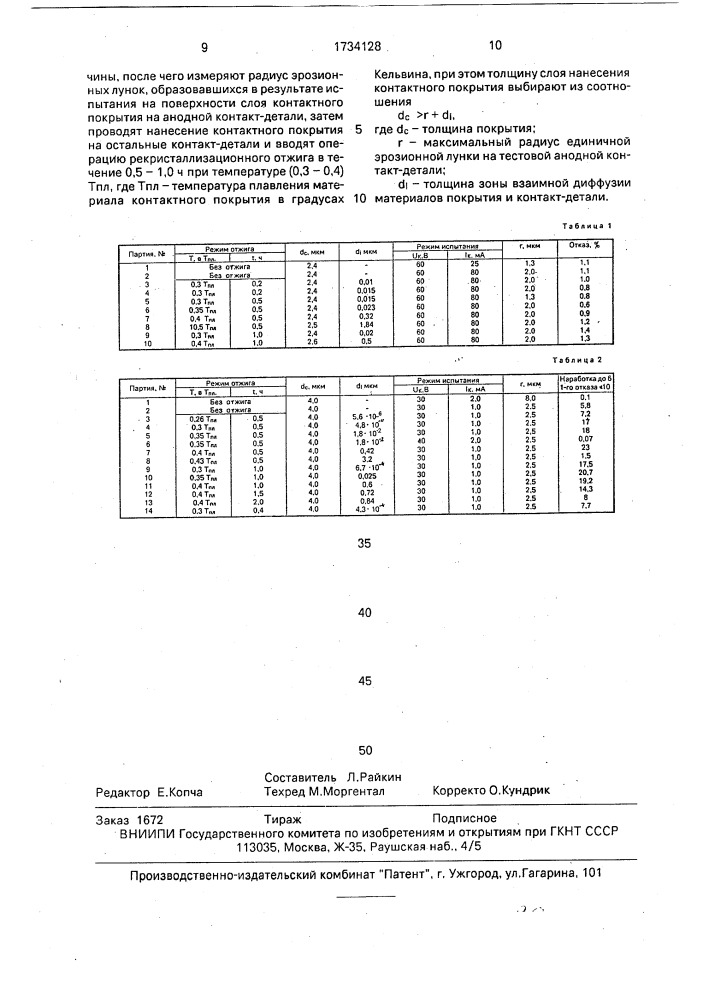 Способ изготовления контакт-детелей геркона (патент 1734128)