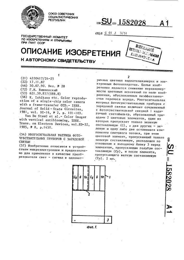 Приборы с зарядовой связью. Измерительный прибор зарядового числа.