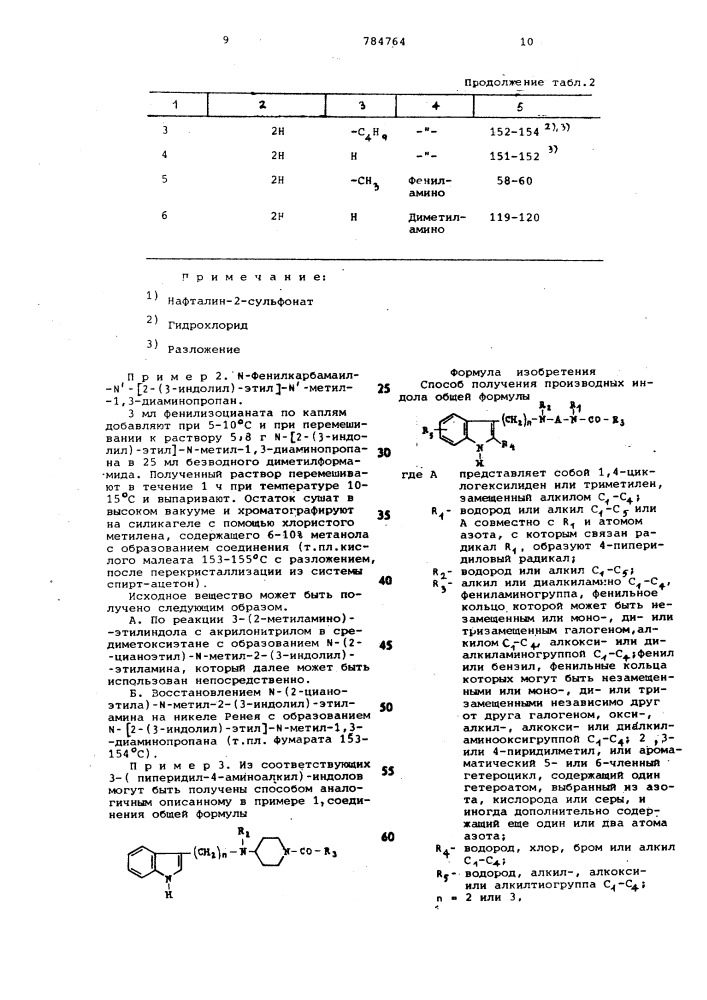 Способ получения производных индола или их солей (патент 784764)