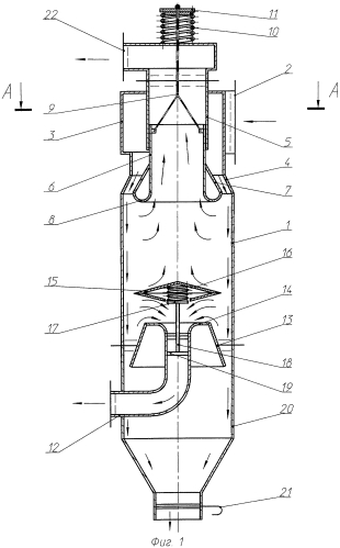 Прямоточный циклон (патент 2552440)