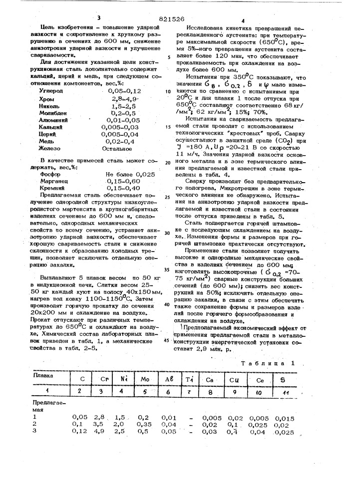 Конструкционная сталь (патент 821526)