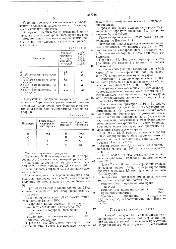 Способ получения модифицированного поливинилхлорида (патент 357736)