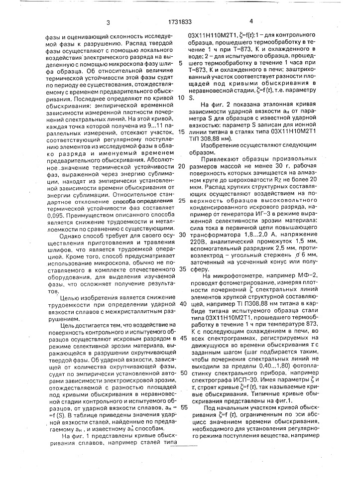 Способ определения ударной вязкости сплавов (патент 1731833)