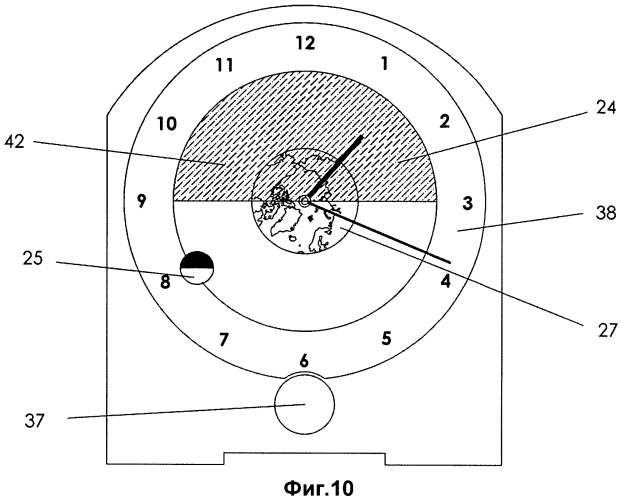 Часы с механическим устройством отображения движения луны вокруг земли относительно солнца (патент 2557345)