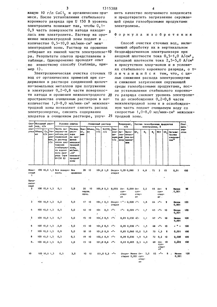 Способ очистки сточных вод (патент 1315388)