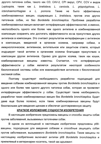 Поливалентные вакцины для собак против leptospira bratislava и других патогенов (патент 2400248)