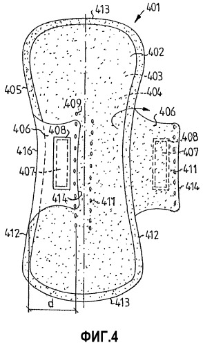 Адсорбирующее изделие с боковыми крылышками, механически соединенными с поверхностным слоем (патент 2302846)